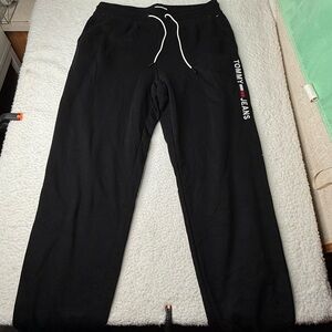 Tommy Hilfiger Women’s Black Fleeced Sweatpants Sz M Loungewear Casual